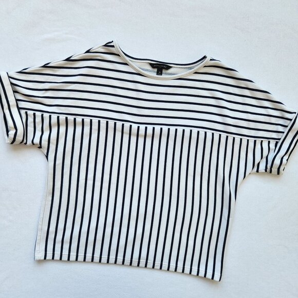 Banana Republic Tops - Striped Black White French Terry Nautical Summer Beach Cute Coastal Medium